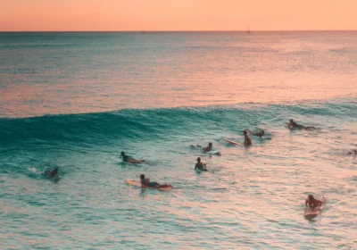 surfing at sea